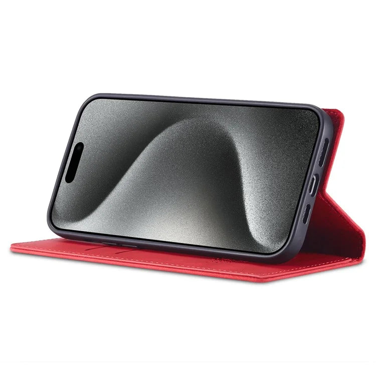 LC.IMEEKE For iPhone 16 Pro Case Wallet Microfiber Leather Phone Cover