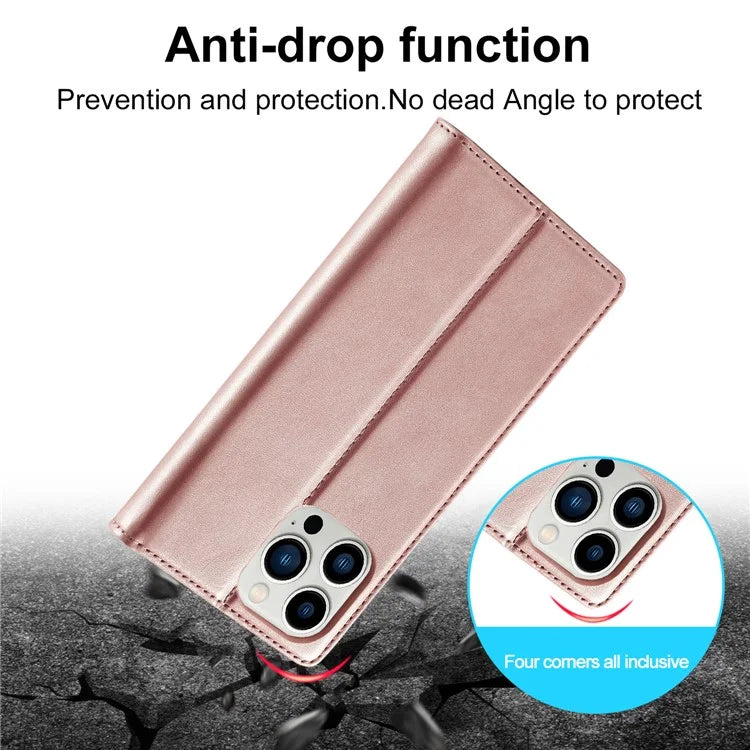LC.IMEEKE For iPhone 16 Pro Case Wallet Microfiber Leather Phone Cover
