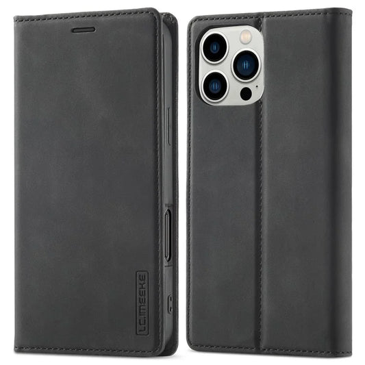 LC.IMEEKE For iPhone 16 Pro Max Case Wallet Microfiber Leather Phone Cover