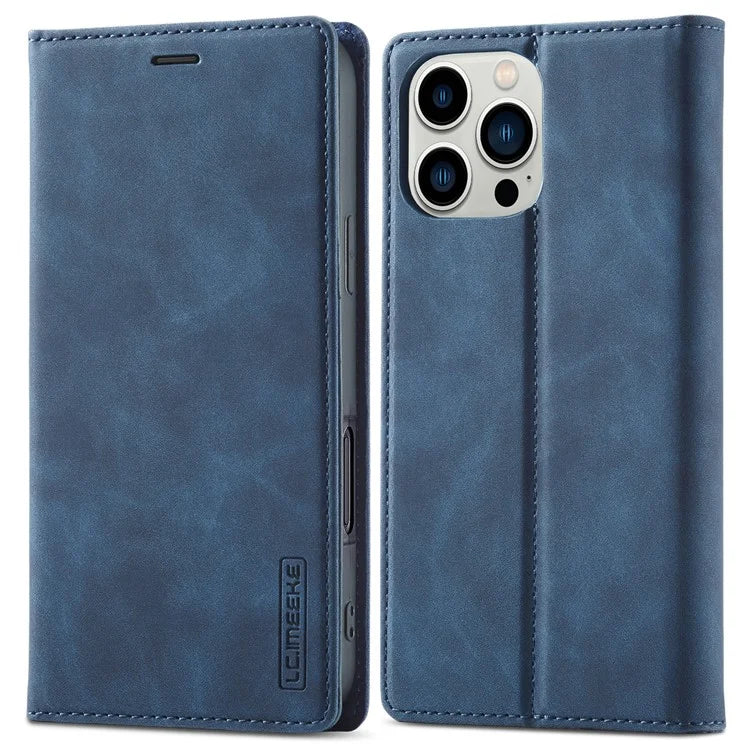 LC.IMEEKE For iPhone 16 Pro Max Case Wallet Microfiber Leather Phone Cover