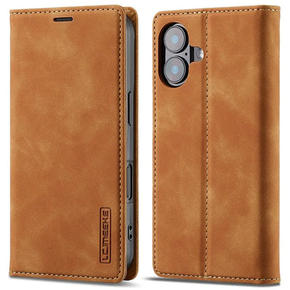 LC.IMEEKE For iPhone 16 Plus Case Wallet Microfiber Leather Phone Cover