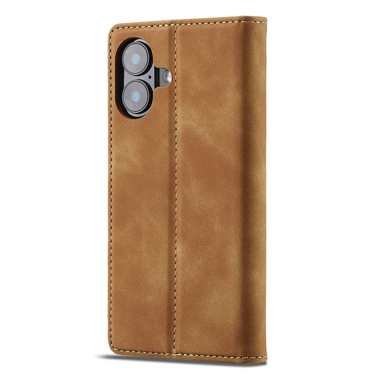 LC.IMEEKE For iPhone 16 Plus Case Wallet Microfiber Leather Phone Cover