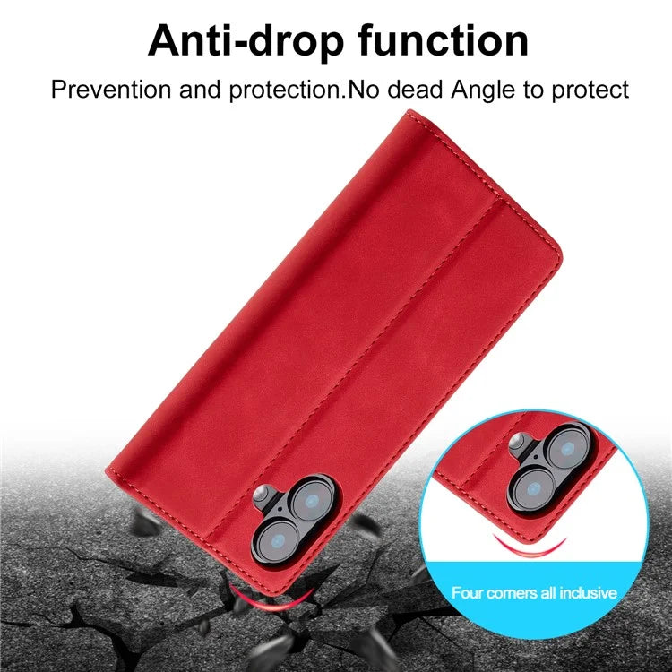 LC.IMEEKE For iPhone 16 Plus Case Wallet Microfiber Leather Phone Cover