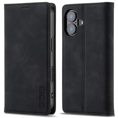 LC.IMEEKE For iPhone 16 Plus Case Wallet Microfiber Leather Phone Cover