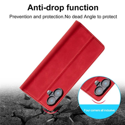 LC.IMEEKE For iPhone 16 Case Wallet Microfiber Leather Phone Cover