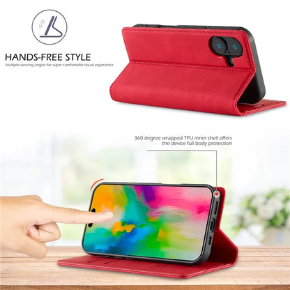 LC.IMEEKE For iPhone 16 Case Wallet Microfiber Leather Phone Cover