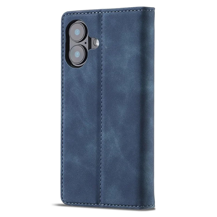 LC.IMEEKE For iPhone 16 Case Wallet Microfiber Leather Phone Cover