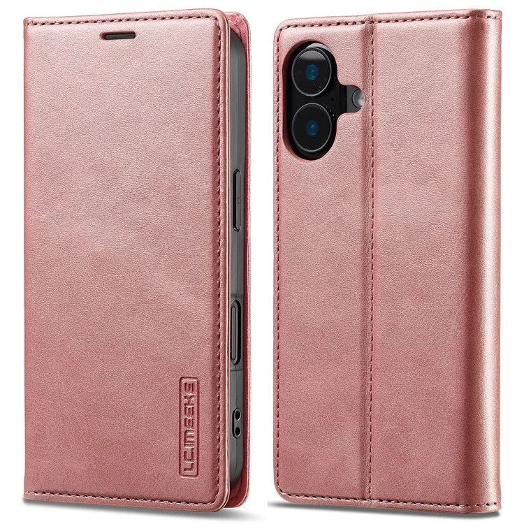 LC.IMEEKE For iPhone 16 Case Wallet Microfiber Leather Phone Cover