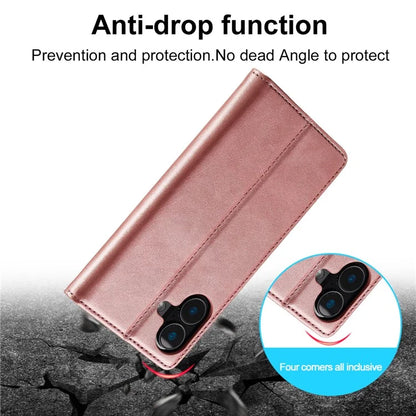 LC.IMEEKE For iPhone 16 Case Wallet Microfiber Leather Phone Cover