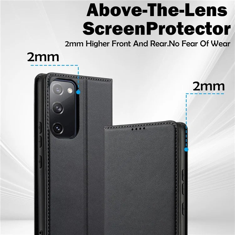 LC.IMEEKE L1 Series for Samsung Galaxy S20 FE 2022 / S20 FE 5G / S20 FE / S20 Lite Case Leather Wallet Stand Phone Cover
