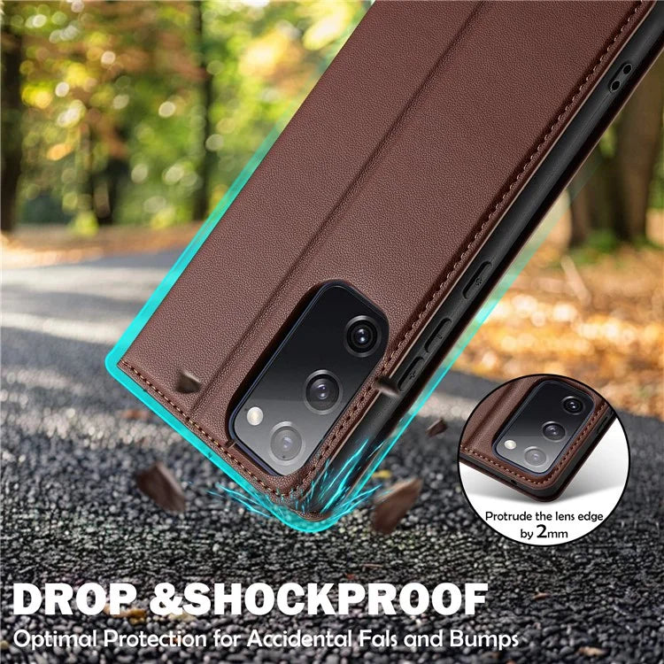 LC.IMEEKE L1 Series for Samsung Galaxy S20 FE 2022 / S20 FE 5G / S20 FE / S20 Lite Case Leather Wallet Stand Phone Cover