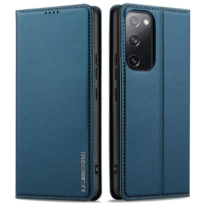 LC.IMEEKE L1 Series for Samsung Galaxy S20 FE 2022 / S20 FE 5G / S20 FE / S20 Lite Case Leather Wallet Stand Phone Cover