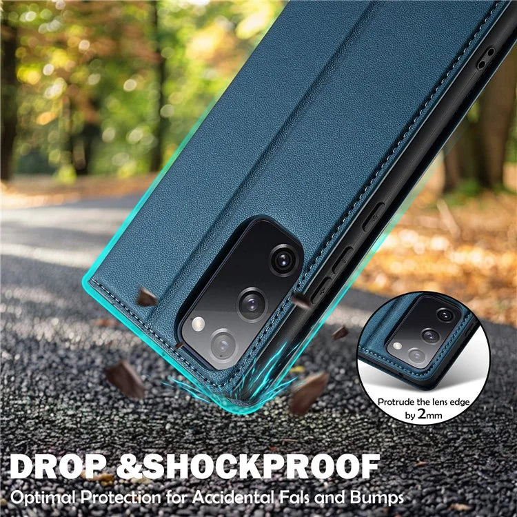 LC.IMEEKE L1 Series for Samsung Galaxy S20 FE 2022 / S20 FE 5G / S20 FE / S20 Lite Case Leather Wallet Stand Phone Cover