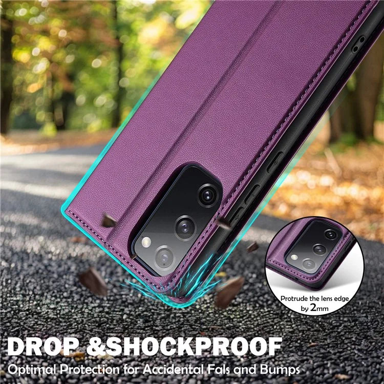 LC.IMEEKE L1 Series for Samsung Galaxy S20 FE 2022 / S20 FE 5G / S20 FE / S20 Lite Case Leather Wallet Stand Phone Cover