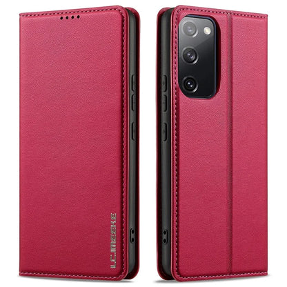 LC.IMEEKE L1 Series for Samsung Galaxy S20 FE 2022 / S20 FE 5G / S20 FE / S20 Lite Case Leather Wallet Stand Phone Cover