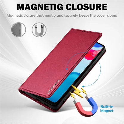 LC.IMEEKE L1 Series for Xiaomi Redmi Note 12 Pro 4G / 11 Pro 5G (Qualcomm) / 11 Pro 4G (Mediatek) Case PU Leather Wallet Stand Phone Cover