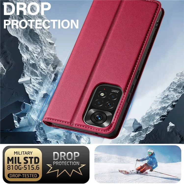 LC.IMEEKE L1 Series for Xiaomi Redmi Note 12S 4G / Note 11S 4G / Note 11 4G (Qualcomm) Case PU Leather Wallet Stand Phone Cover