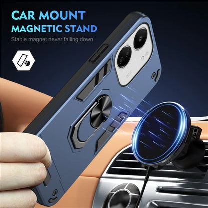 For Xiaomi Redmi 13C 5G / 13C 4G / 13R 5G / Poco C65 4G / Poco M6 5G Case PC+TPU Drop Defend Phone Cover with Ring Kickstand