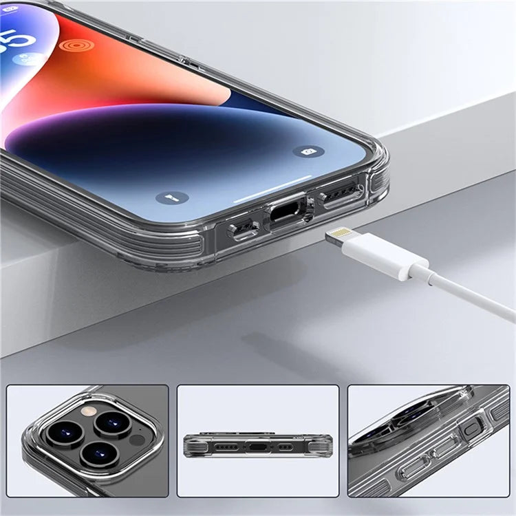 For iPhone 16 Pro Case TPU+PC+TPE Anti-Scratch Clear Phone Cover