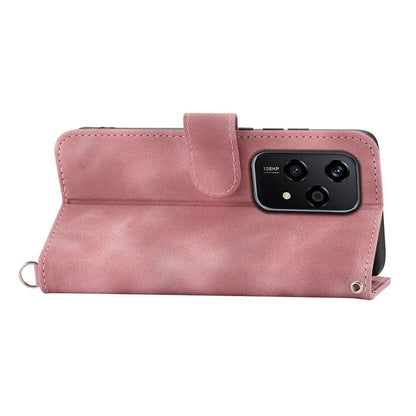 For Honor 200 Lite Case Flower Pattern PU Leather Wallet Phone Cover with Strap