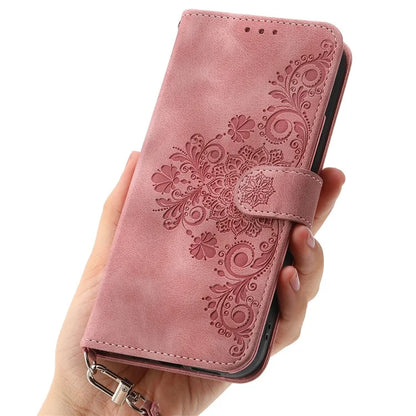 For Honor 200 Lite Case Flower Pattern PU Leather Wallet Phone Cover with Strap