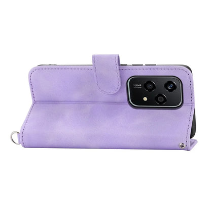 For Honor 200 Lite Case Flower Pattern PU Leather Wallet Phone Cover with Strap