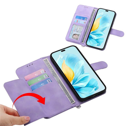 For Honor 200 Lite Case Flower Pattern PU Leather Wallet Phone Cover with Strap