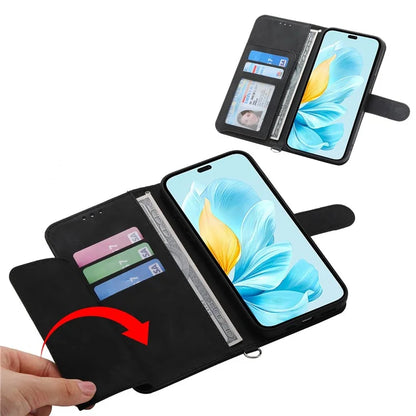 For Honor 200 Lite Case Flower Pattern PU Leather Wallet Phone Cover with Strap
