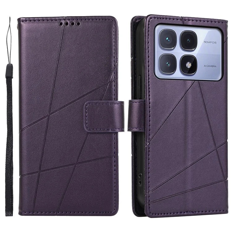 DF-06 For Xiaomi Redmi K70 Ultra Phone Case Leather Flip Wallet Cover Line Imprint