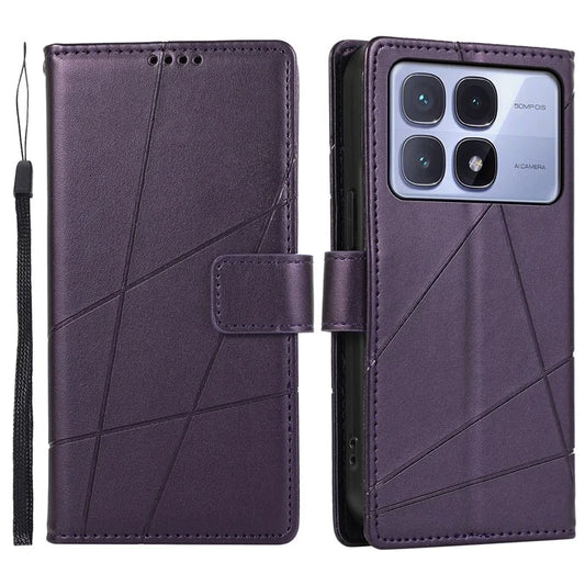 DF-06 For Xiaomi Redmi K70 Ultra Phone Case Leather Flip Wallet Cover Line Imprint