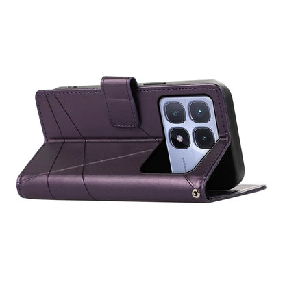 DF-06 For Xiaomi Redmi K70 Ultra Phone Case Leather Flip Wallet Cover Line Imprint