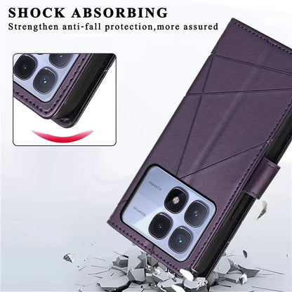 DF-06 For Xiaomi Redmi K70 Ultra Phone Case Leather Flip Wallet Cover Line Imprint