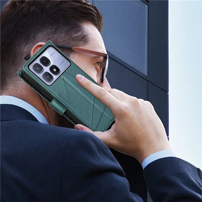 DF-06 For Xiaomi Redmi K70 Ultra Phone Case Leather Flip Wallet Cover Line Imprint