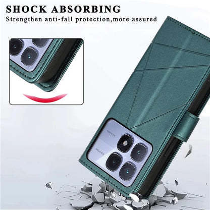 DF-06 For Xiaomi Redmi K70 Ultra Phone Case Leather Flip Wallet Cover Line Imprint