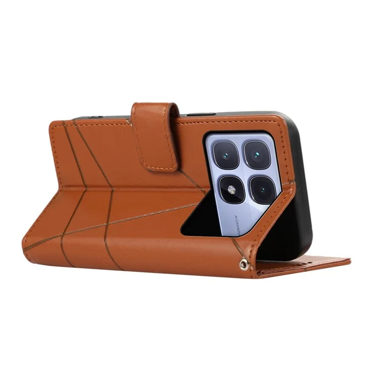DF-06 For Xiaomi Redmi K70 Ultra Phone Case Leather Flip Wallet Cover Line Imprint