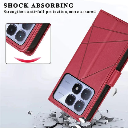 DF-06 For Xiaomi Redmi K70 Ultra Phone Case Leather Flip Wallet Cover Line Imprint