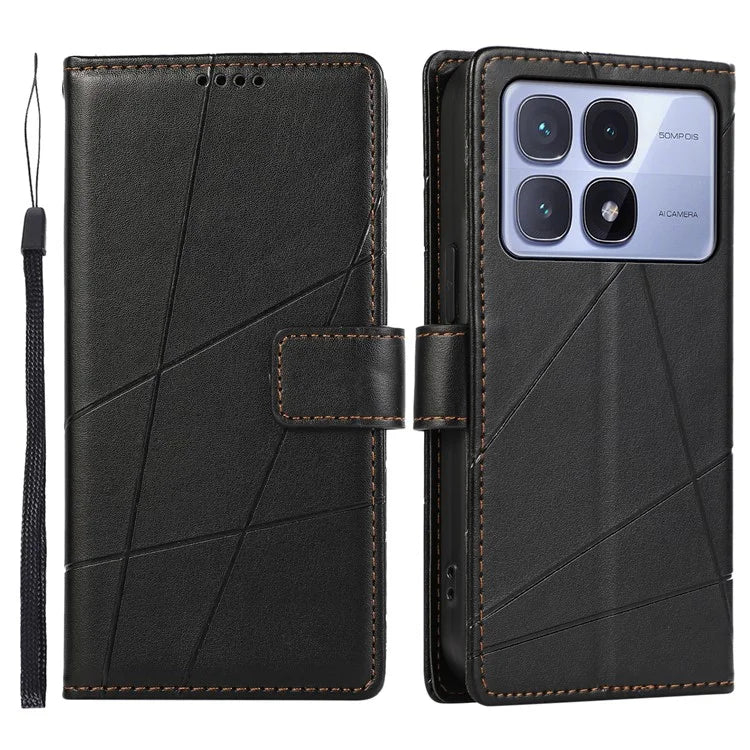 DF-06 For Xiaomi Redmi K70 Ultra Phone Case Leather Flip Wallet Cover Line Imprint