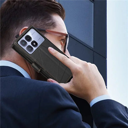 DF-06 For Xiaomi Redmi K70 Ultra Phone Case Leather Flip Wallet Cover Line Imprint