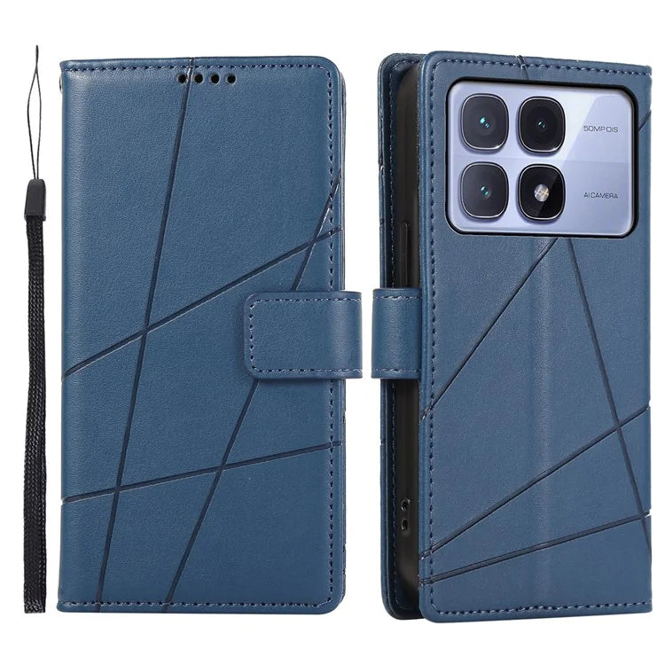 DF-06 For Xiaomi Redmi K70 Ultra Phone Case Leather Flip Wallet Cover Line Imprint