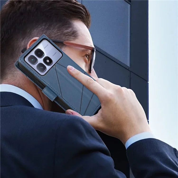 DF-06 For Xiaomi Redmi K70 Ultra Phone Case Leather Flip Wallet Cover Line Imprint