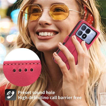 DIERFENG DF-03 For Xiaomi Redmi K70 Ultra Leather Case Lines Imprint Wallet Phone Cover
