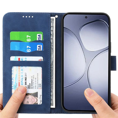 DIERFENG DF-03 For Xiaomi Redmi K70 Ultra Leather Case Lines Imprint Wallet Phone Cover