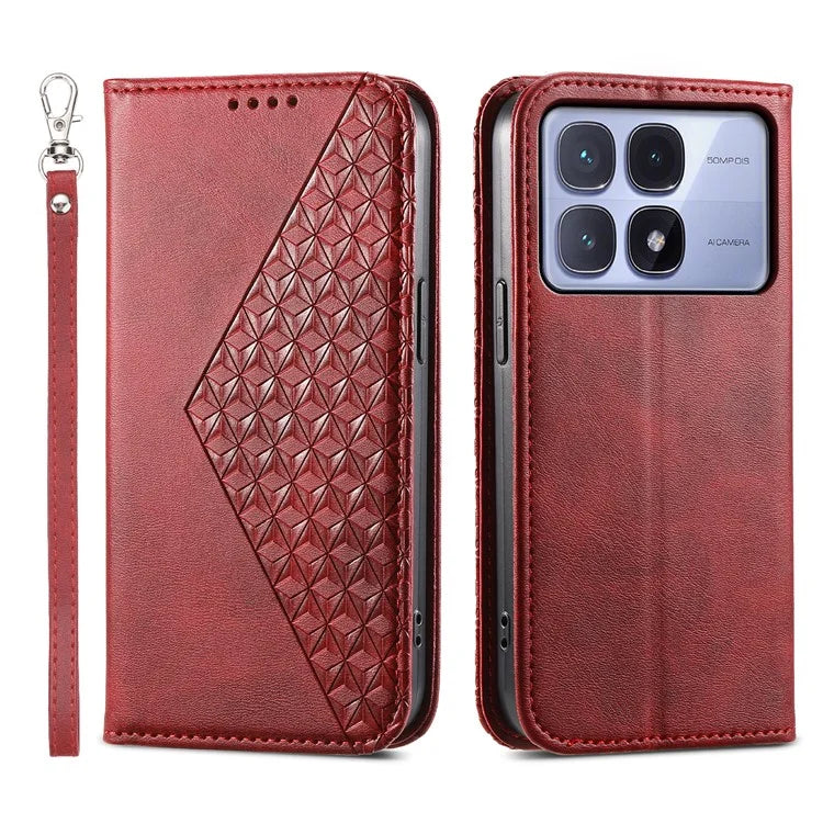 For Xiaomi Redmi K70 Ultra Case Calf Texture PU Leather Phone Cover with Wallet