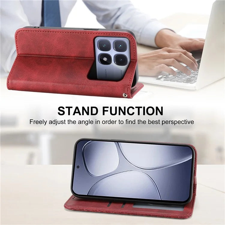 For Xiaomi Redmi K70 Ultra Case Calf Texture PU Leather Phone Cover with Wallet