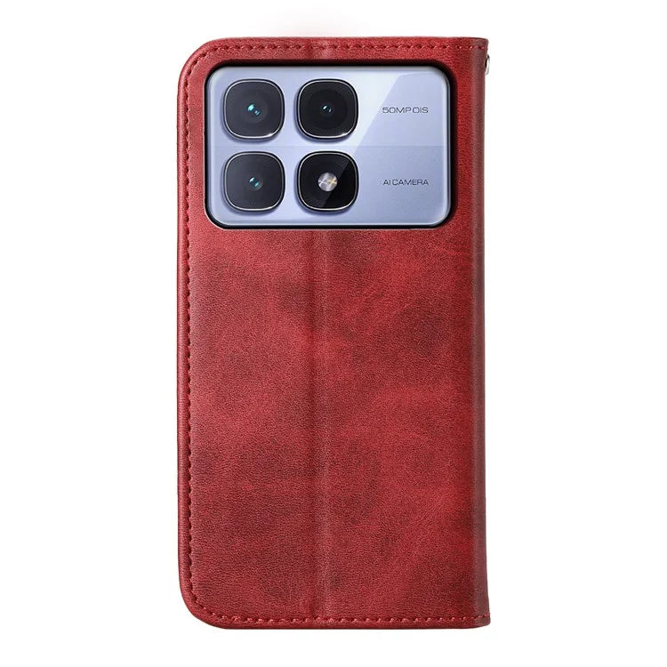 For Xiaomi Redmi K70 Ultra Case Calf Texture PU Leather Phone Cover with Wallet