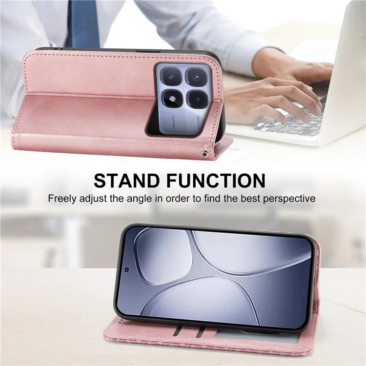 For Xiaomi Redmi K70 Ultra Case Calf Texture PU Leather Phone Cover with Wallet