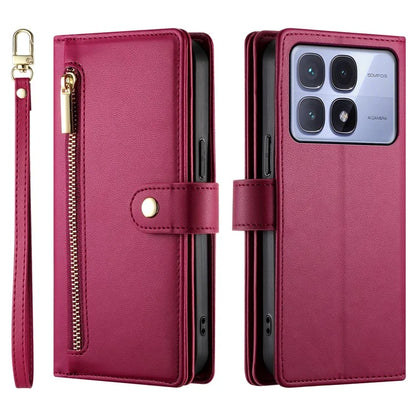 DF-011 For Xiaomi Redmi K70 Ultra Case Zipper Pocket Wallet Leather Phone Cover with Straps