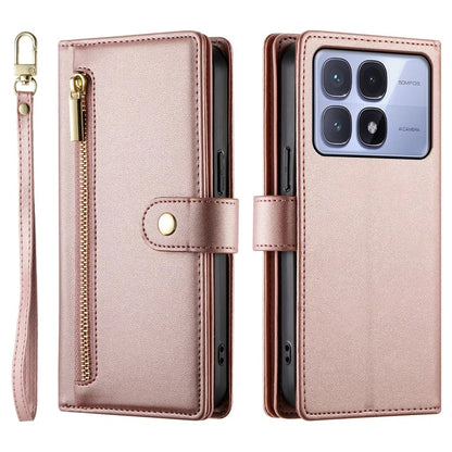 DF-011 For Xiaomi Redmi K70 Ultra Case Zipper Pocket Wallet Leather Phone Cover with Straps