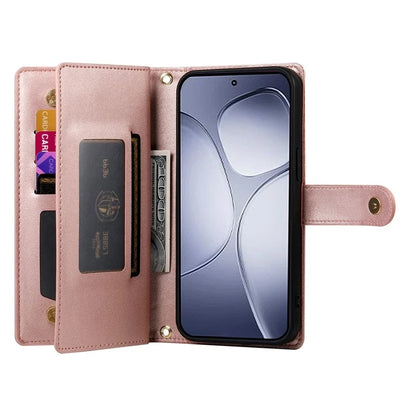 DF-011 For Xiaomi Redmi K70 Ultra Case Zipper Pocket Wallet Leather Phone Cover with Straps