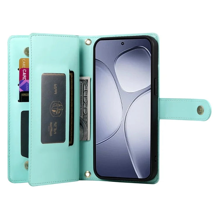 DF-011 For Xiaomi Redmi K70 Ultra Case Zipper Pocket Wallet Leather Phone Cover with Straps